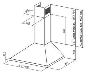 Okap FABER Value PB BK 90 Czarny 430m3/h 67dB klasa E