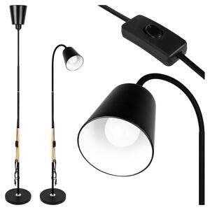 Lampa podłogowa MASTERLED Koko E27 LED 145cm regulowana stojąca czarna drewno