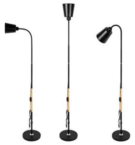 Lampa podłogowa MASTERLED Koko E27 LED 145cm regulowana stojąca czarna drewno
