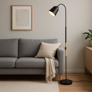 Lampa podłogowa MASTERLED Koko E27 LED 145cm regulowana stojąca czarna drewno