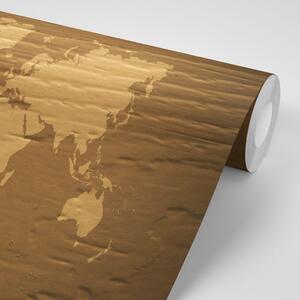 Samoprzylepna tapeta brązowa mapa świata