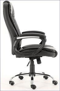 Czarny skórzany fotel biurowy do gabinetu obrotowy - Somel