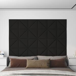Panele ścienne, 12 szt., czarne, 30x30 cm, tkanina, 0,54 m²