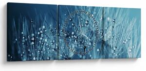 Obraz - Krople rosy (z zegarem) (90x30 cm)