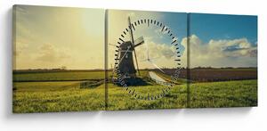 Obraz - Wiatrak (z zegarem) (90x30 cm)
