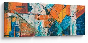 Obraz - Abstrakcja (z zegarem) (90x30 cm)