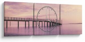 Obraz - Port (z zegarem) (90x30 cm)