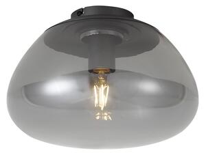 Designerska lampa sufitowa grafitowa z przydymionym szkłem - Giselle
