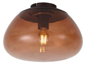Designerska lampa sufitowa brązowa z brązowym szkłem - Giselle