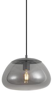 Lampa wisząca retro grafitowa z przydymionym szkłem - Giselle