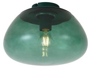 Designerska lampa sufitowa zielona z zielonym szkłem - Giselle