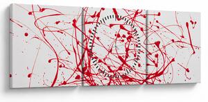 Obraz przy użyciu techniki drippingu (z zegarem) (90x30 cm)