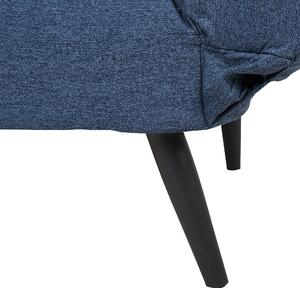 Sofa pikowana rozkładana opuszczane podłokietniki funkcja spania niebieska Brekke Beliani