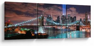 Obraz - Nowy Jork, Manhattan (z zegarem) (90x30 cm)