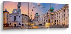Obraz - Austria, Wiedeń (z zegarem) (90x30 cm)