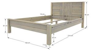 Łóżko drewniane Tennessee 3 - 140 cm