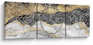 Obraz - Mandala w marmurze (z zegarem) (90x30 cm)