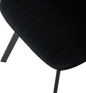 MebleMWM Krzesło tapicerowane DC-6350 | Welur | Czarny #66 | Outlet