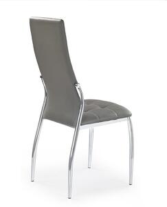 Pikowane krzesło kuchenne szare metalowe nóżki