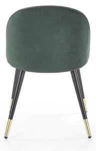 Eleganckie krzesło do jadalni ze złotym akcentem, butelkowa zieleń