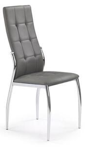 Pikowane krzesło kuchenne szare metalowe nóżki