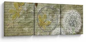 Obraz - Dmuchawce unoszone wiatrem (z zegarem) (90x30 cm)