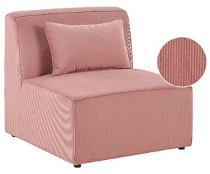 Nowoczesny moduł sofy sekcja 1-osobowa z poduszką sztruksowa różowa Lemvig Beliani