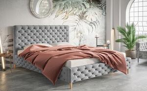 Pikowane łóżko z zagłówkiem 140x200 Cortis - 36 kolorów