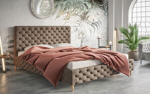 Pikowane łóżko z zagłówkiem 140x200 Cortis - 36 kolorów