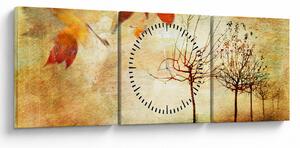 Obraz - Jesienny nastrój (z zegarem) (90x30 cm)