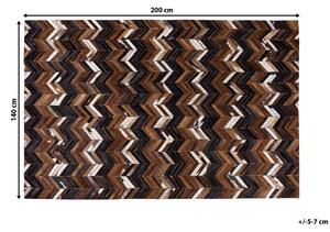 Dywan prostokątny skórzany 140 x 200 cm krótkie włosie brązowy Balat Beliani