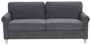 Sofa welurowa nowoczesna kanapa 3-osobowa do salonu szara Ronneby Beliani