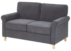 Sofa welurowa nowoczesna kanapa 2-osobowa do salonu szara Ronneby Beliani