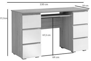 Białe biurko z szufladami w połysku - Rapis 4X