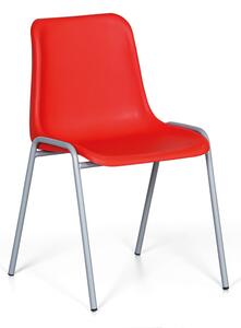 Plastikowe krzesło do jadalni AMADOR, czerwone