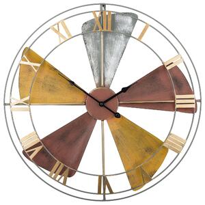 Nowoczesny zegar ścienny metalowy okrągły Ø 60 cm rzymskie cyfry kolorowy Wikon Beliani