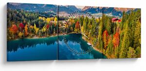 Obraz - Jezioro Urisee, Austria (z zegarem) (90x30 cm)