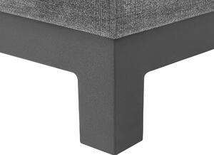 Fotel ogrodowy tapicerowany odporny na UV szary czarne nóżki Rovigo Beliani