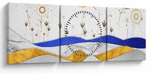 Obraz - Złote Góry (z zegarem) (90x30 cm)