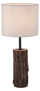 Wiejska lampa stołowa z drewna z białym kloszem - Oriana Oswietlenie wewnetrzne