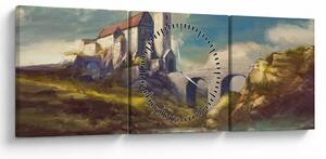 Obraz - Średniowieczny zamek (z zegarem) (90x30 cm)