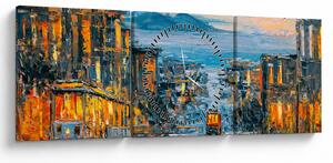Obraz - Cable Car, San Francisco (z zegarem) (90x30 cm)