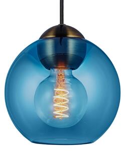 Lampa Wisząca Halo Design, BUBBLES, ściemnialny, niebieski, salon, szkło, design