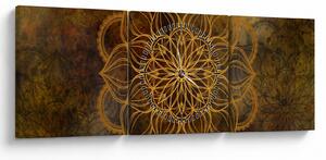Obraz - Mandala radości (z zegarem) (90x30 cm)