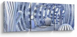 Obraz - abstrakcja 3D (z zegarem) (90x30 cm)