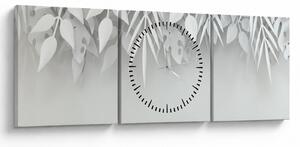 Obraz - Arkusze z plastiku (z zegarem) (90x30 cm)