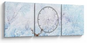 Obraz majestatycznego jelenia (z zegarem) (90x30 cm)