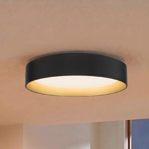 Lampa Sufitowa Lindby, Gracjan, ściemnialny, czarny, salon, tworzywo sztuczne, nowoczesny