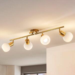 Lampa Sufitowa Lindby, Elaina, ściemnialny, złoty | mosiężny, salon, metal, nowoczesny