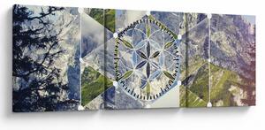 Obraz - Figura geometryczna (z zegarem) (90x30 cm)